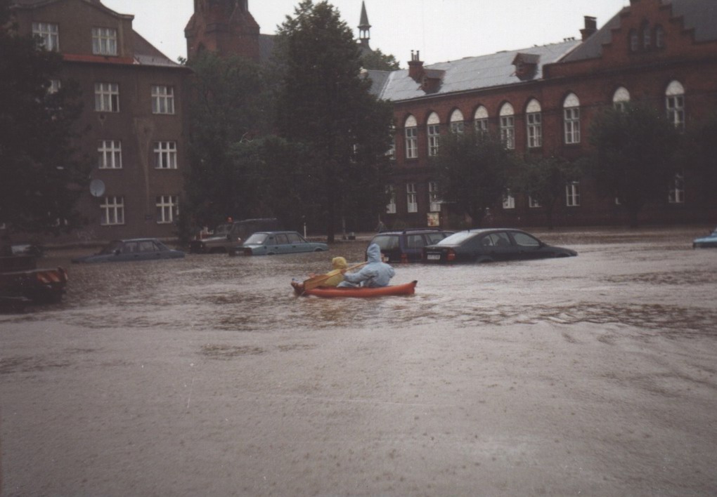 Povodně - Nový Bohumín - náměstí T. G. Masaryka, radnice