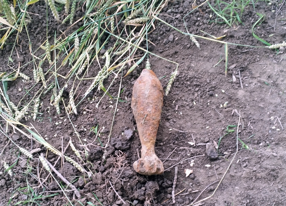 V Kopytově našli válečnou dělostřeleckou minu