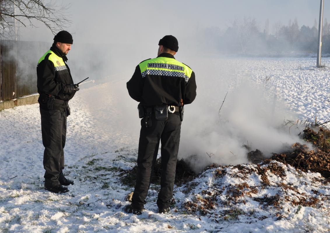 Pokud někdo na pozemku pálí listí, je nutné volat policii bezprostředně