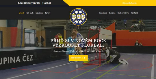 Bohumínský florbal B98 na internetu s novým vizuálem
