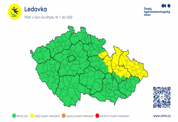 Mrznoucí déšť může na severní Moravě a ve Slezsku způsobit ledovku