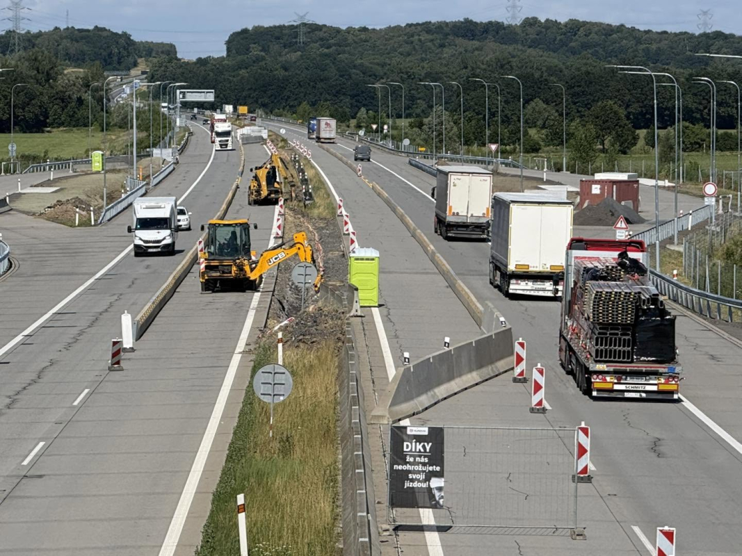 Kontrolní stanoviště na dálnici D1 mezi Bohumínem a Věřňovicemi s úpravami
